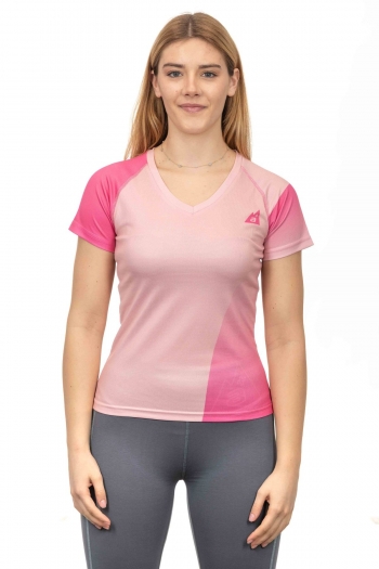 T-Shirt Donna Bicolor Traspirante Trekking, Outdoor e Running [960cea42]