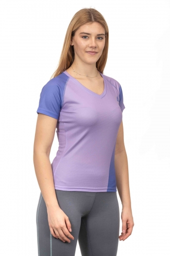 T-Shirt Donna Bicolor Traspirante Trekking, Outdoor e Running [75d7c9da]