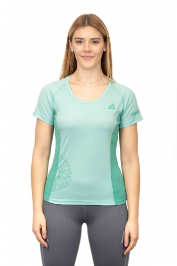 T-Shirt Donna Stampa Fiore Traspirante - Trekking, Outdoor e Running [f318547b]